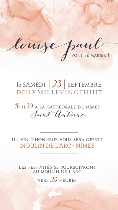 Faire-part fixe mariage Aquarelle – Image 3