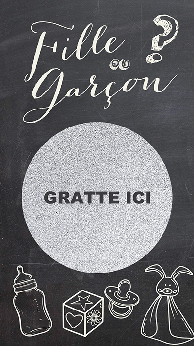 Carte à gratter annonce sexe de bébé Ardoise – Image 2