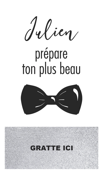 Carte à gratter annonce témoin Noeud papillon – Image 2