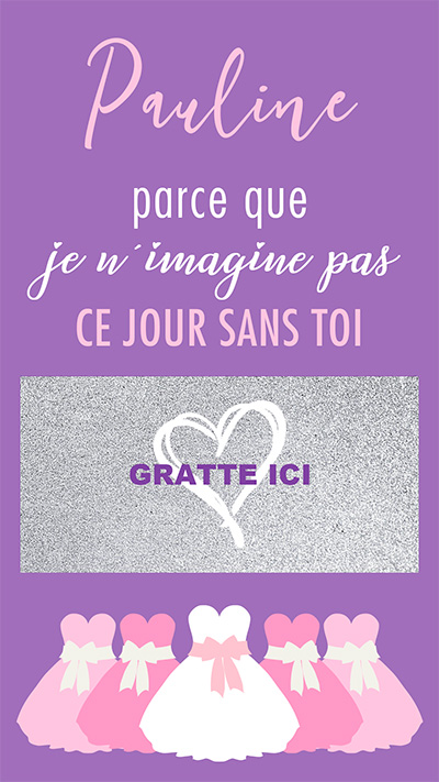 Carte à gratter annonce témoin Robe – Image 2