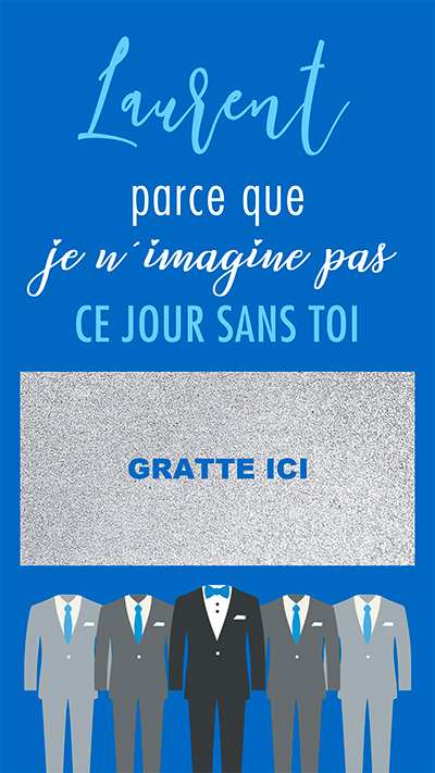 Carte à gratter annonce témoin Costume – Image 2