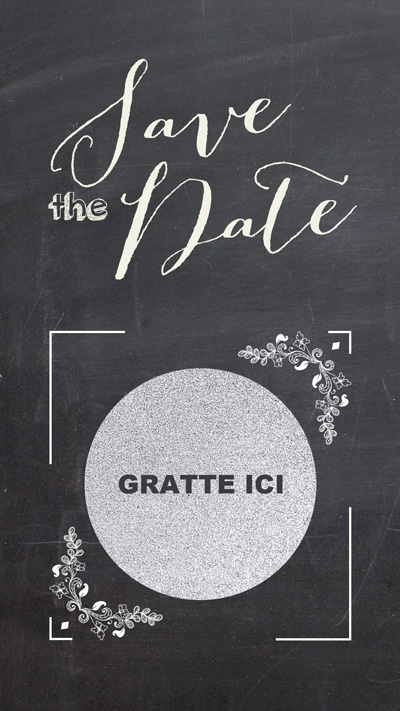 Carte à gratter save the date Ardoise – Image 2