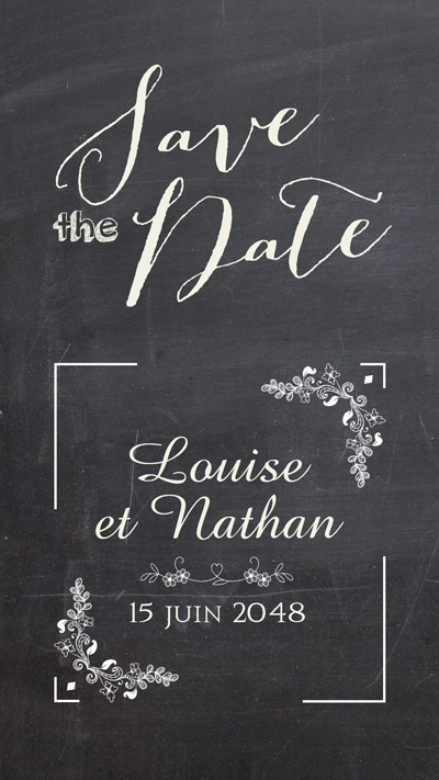 Carte à gratter save the date Ardoise – Image 3
