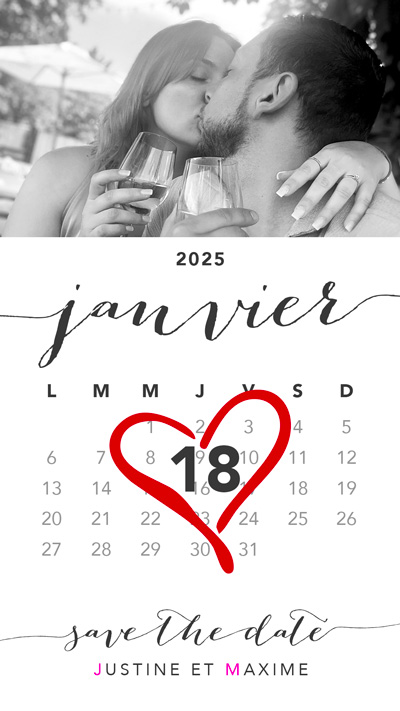 Carte à gratter save the date Calendrier – Image 3
