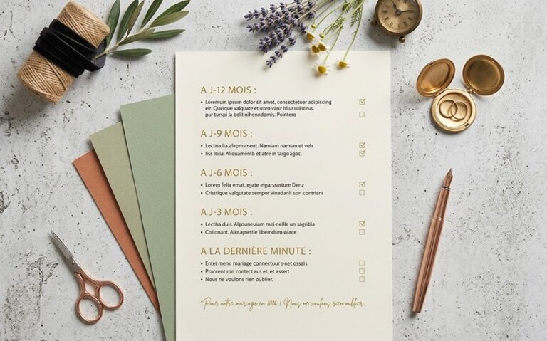 Checklist mariage 2026 : guide complet pour ne rien oublier lors de vos préparatifs
