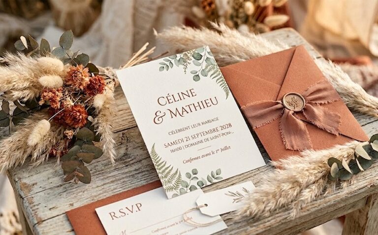 Faire-part de mariage bohème : le guide pour une papeterie naturelle et élégante
